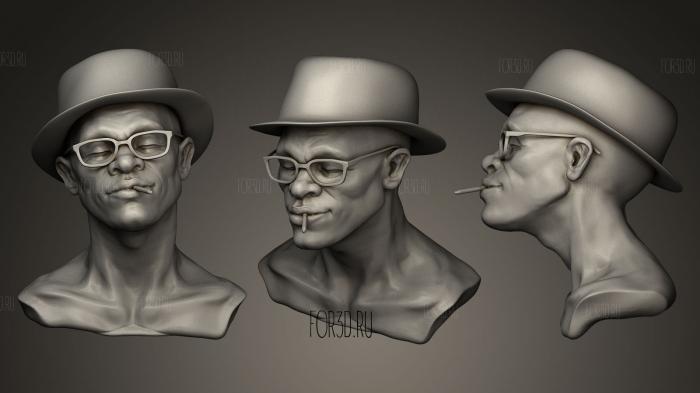 Эскиз головы стильного мужчины 3d stl модель для ЧПУ